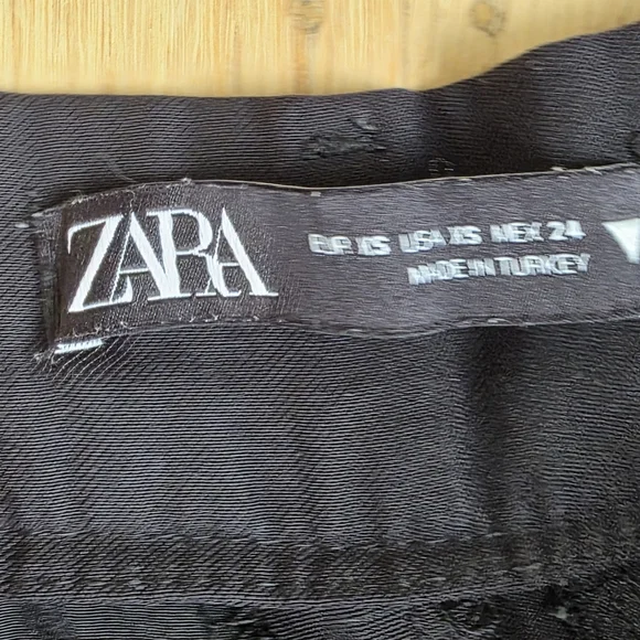 Zara Black Wide Leg Pleated Pants Size XS EUC - Picture 3 of 5